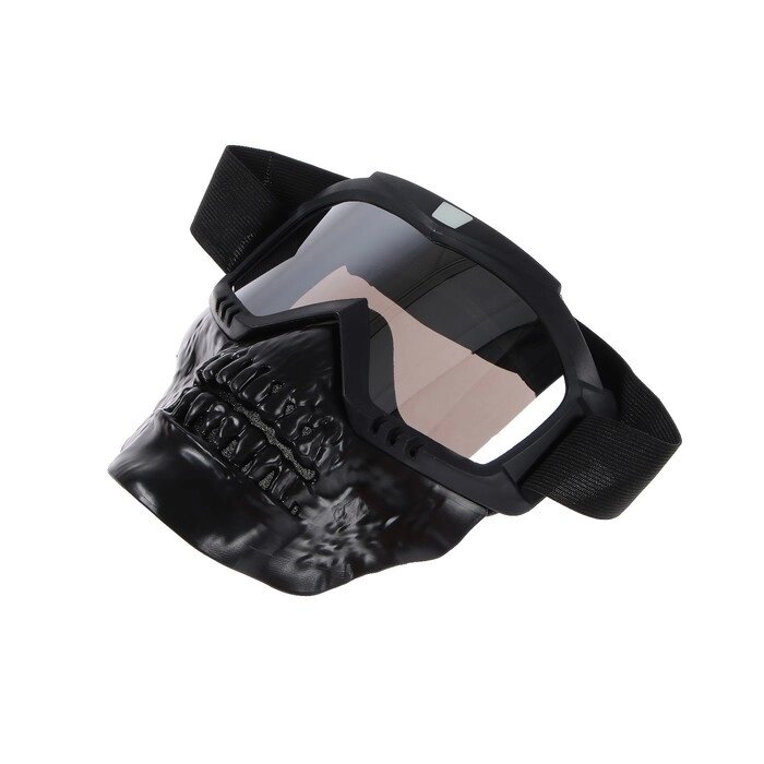Очки-маска для езды на мототехнике, разборные, визор хром, цвет черный от компании Интернет-гипермаркет «MOLL» - фото 1