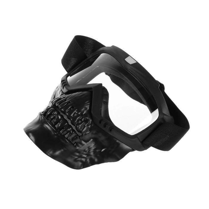 Очки-маска для езды на мототехнике, разборные, визор прозрачный, цвет черный от компании Интернет-гипермаркет «MOLL» - фото 1