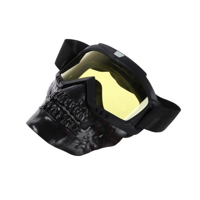 Очки-маска для езды на мототехнике, разборные, визор желтый, цвет черный от компании Интернет-гипермаркет «MOLL» - фото 1