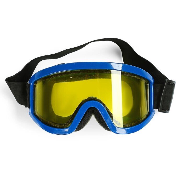 Очки-маска для езды на мототехнике, стекло двухслойное желтое, синий от компании Интернет-гипермаркет «MOLL» - фото 1