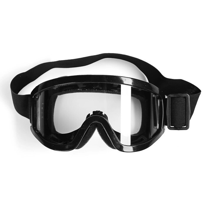 Очки-маска для езды на мототехнике, стекло прозрачное, черный от компании Интернет-гипермаркет «MOLL» - фото 1