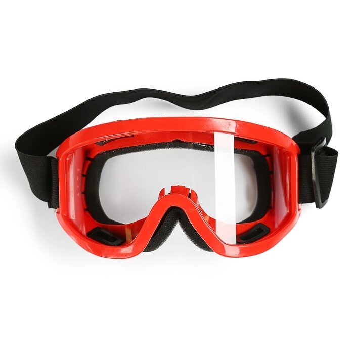 Очки-маска для езды на мототехнике, стекло прозрачное, красный от компании Интернет-гипермаркет «MOLL» - фото 1