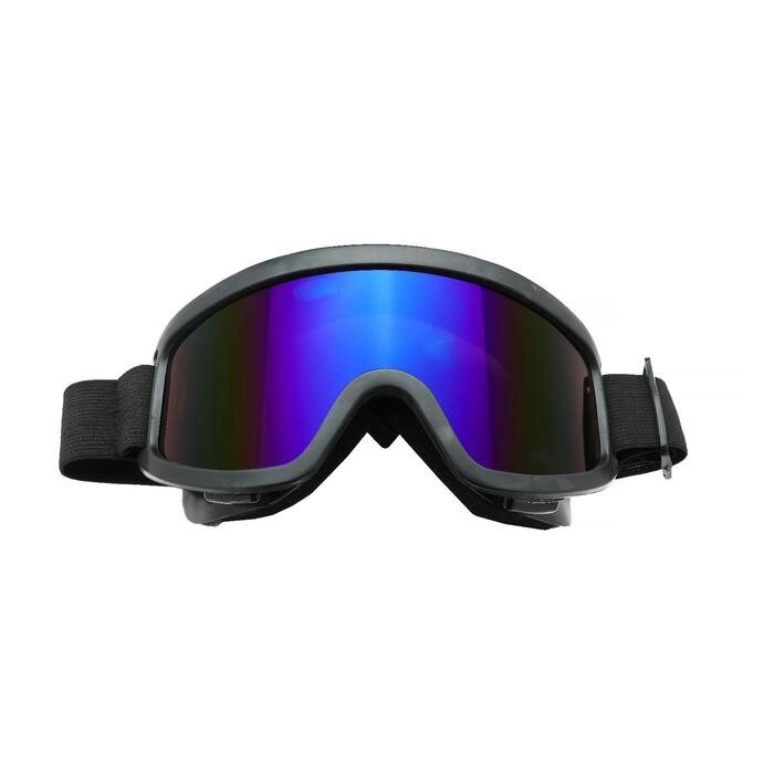 Очки-маска для езды на мототехнике, стекло синее, черный от компании Интернет-гипермаркет «MOLL» - фото 1