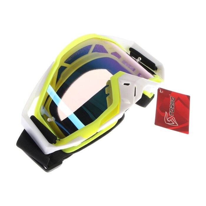 Очки-маска для езды на мототехнике, стекло синий хамелеон, желтый-белый, ОМ-1 от компании Интернет-гипермаркет «MOLL» - фото 1