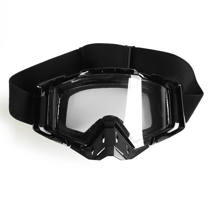 Очки-маска, со съемной защитой носа, стекло прозрачное, черные от компании Интернет-гипермаркет «MOLL» - фото 1