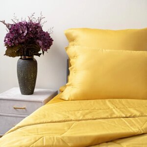 Одеяло, размер 220х240 см, цвет горчичный