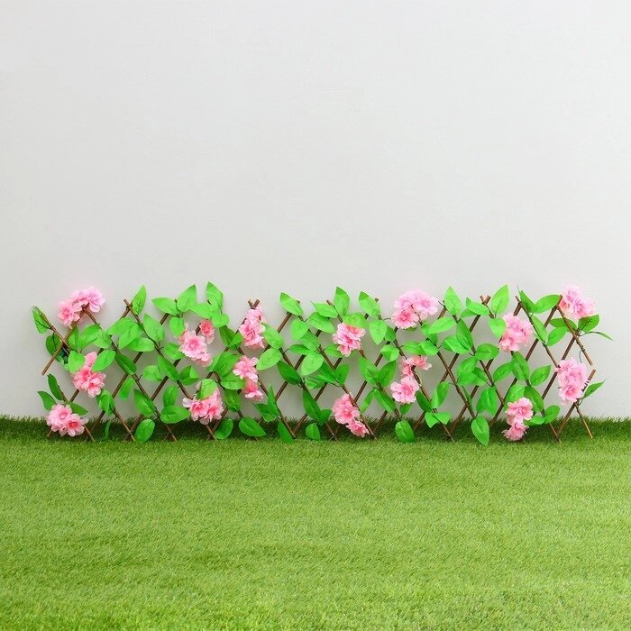 Ограждение декоративное, 110  40 см, "Розовые цветы", Greengo от компании Интернет-гипермаркет «MOLL» - фото 1