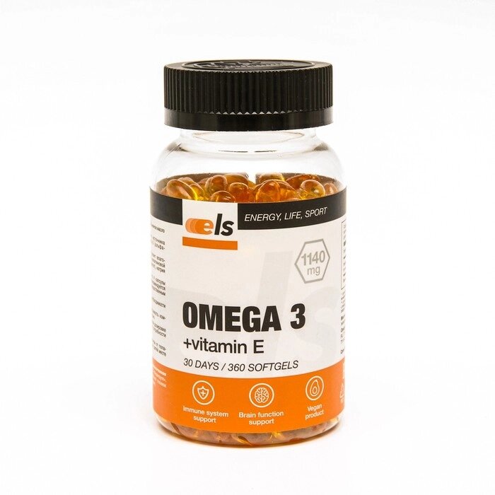 Омега-3, льняное масло с витамином Е, капс. 350 мг, 360 шт от компании Интернет-гипермаркет «MOLL» - фото 1
