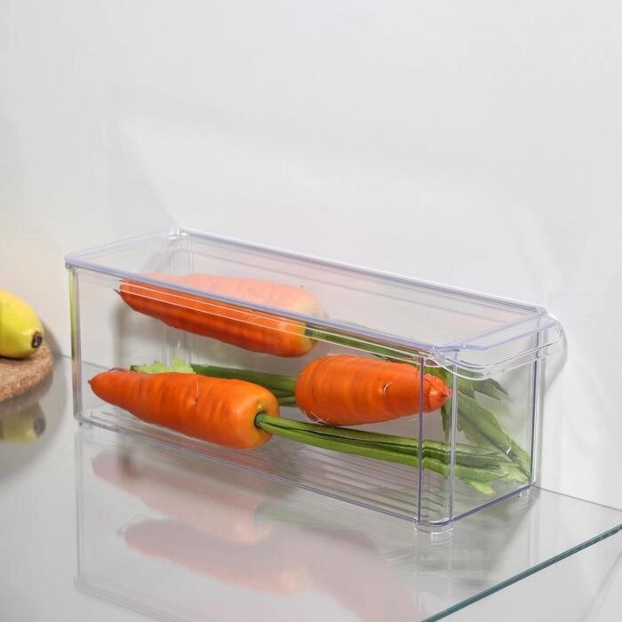 Органайзер для холодильника с крышкой IDEA, 103010 см, цвет прозрачный от компании Интернет-гипермаркет «MOLL» - фото 1