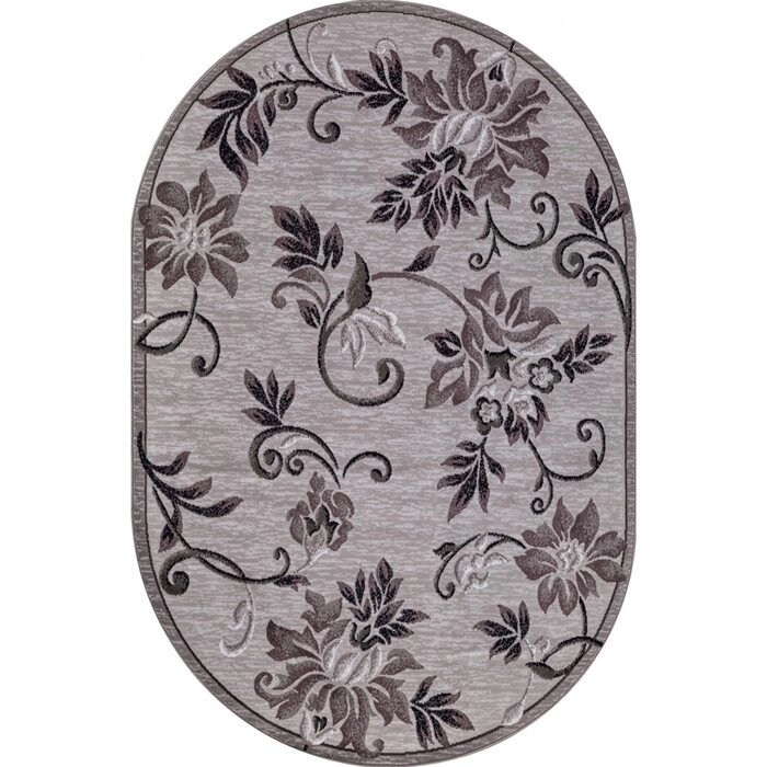 Овальный ковёр Silver d353, 150x190 см, цвет gray от компании Интернет-гипермаркет «MOLL» - фото 1