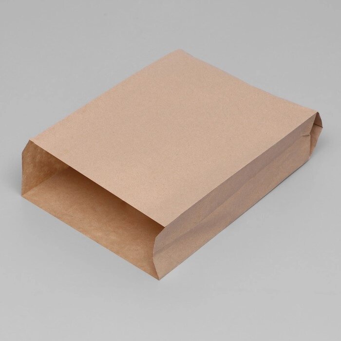 Пакет бумажный фасовочный, крафт, V-образное дно 39 х 25 х 9 см, набор 100 шт от компании Интернет-гипермаркет «MOLL» - фото 1