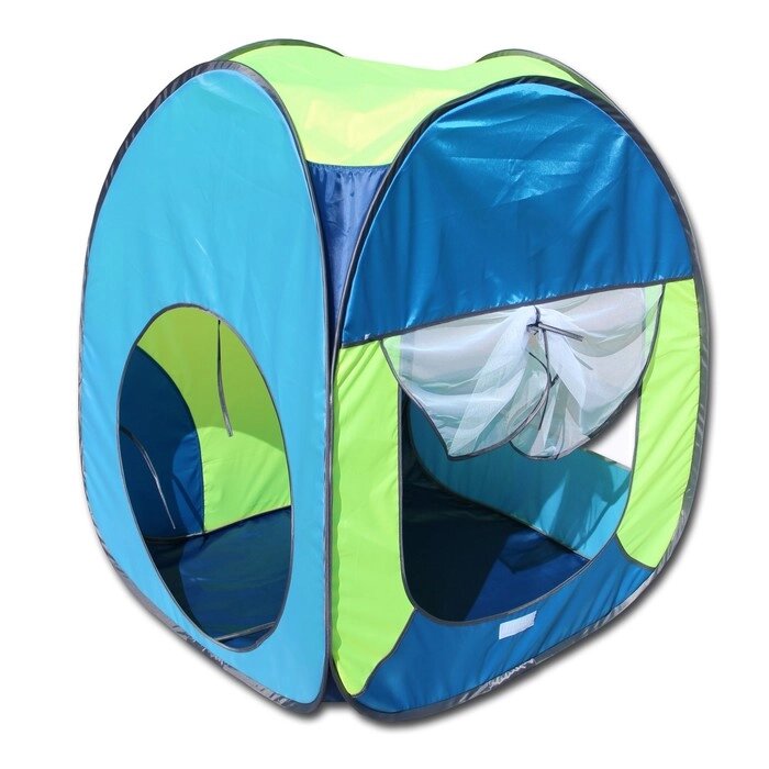 Палатка, 4 грани квадрат, 75х75х90, цвет темный василек, василек светлый, лимон, голубой от компании Интернет-гипермаркет «MOLL» - фото 1