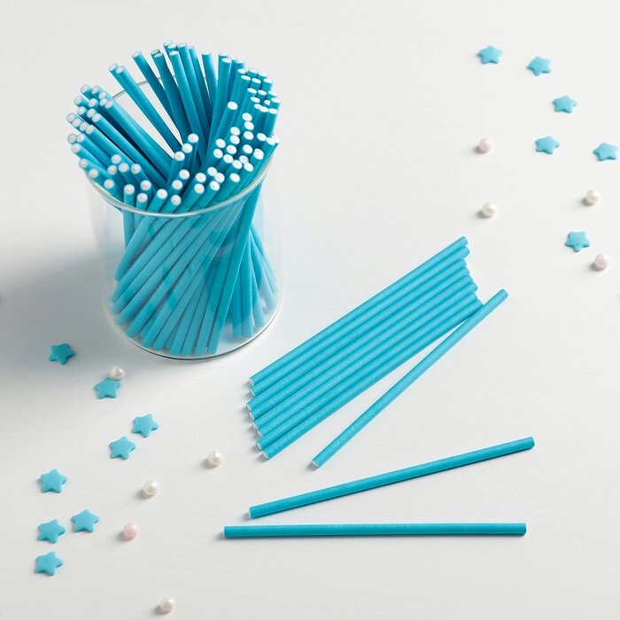 Палочки для кейкпопсов, 100,2 см, 100 шт, цвет синий от компании Интернет-гипермаркет «MOLL» - фото 1