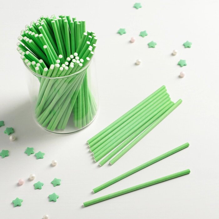 Палочки для кейкпопсов, 100,2 см, 100 шт, цвет зелёный от компании Интернет-гипермаркет «MOLL» - фото 1