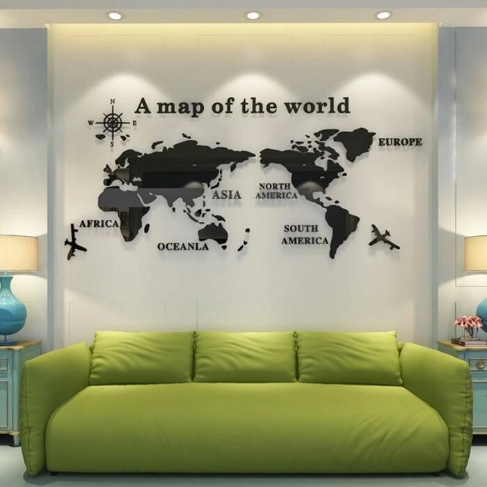 Панно на стену декоративное "Карта мира" 1.2х0.54 м от компании Интернет-гипермаркет «MOLL» - фото 1