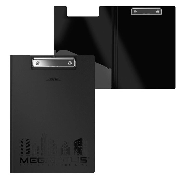 Папка-планшет пластиковая А4, ErichKrause. MEGAPOLIS, чёрная от компании Интернет-гипермаркет «MOLL» - фото 1