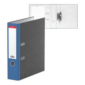 Папка-регистратор А4, 70 мм Original, собранный, мраморный, синий, металлический кант, картон 2 мм, вместимость 450