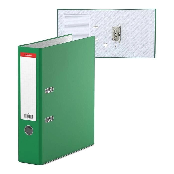 Папка-регистратор А4, 70 мм "Стандарт", собранная, зелёная, этикетка на корешке, металлический кант, картон 2 от компании Интернет-гипермаркет «MOLL» - фото 1