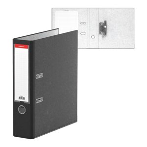 Папка-регистратор А4, 70мм Original Pro, собранный, мраморный, черный, пластиковый карман, металлический кант, картон