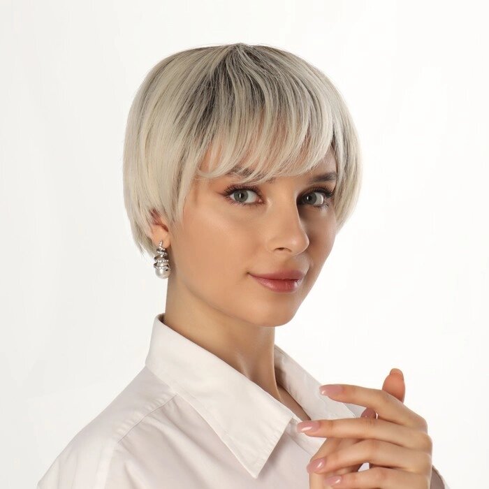 Парик женский искусственный 16см с челкой волос матт 160гр русый/блонд SHT8/SHT60A пак QF от компании Интернет-гипермаркет «MOLL» - фото 1