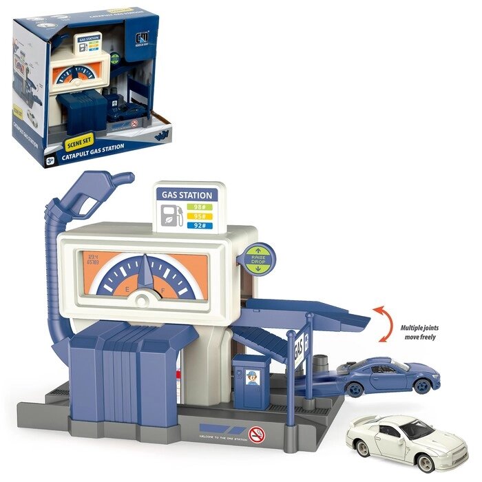 Парковка "Заправочная станция", машинка в комплекте, цвет синий от компании Интернет-гипермаркет «MOLL» - фото 1