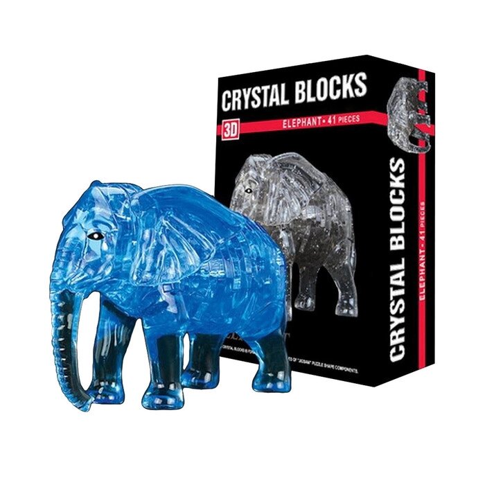 Пазл 3D кристаллический "Слон", 41 деталь, МИКС от компании Интернет-гипермаркет «MOLL» - фото 1