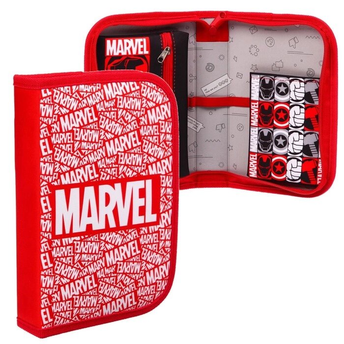 Пенал 1 секция откидной карман и космет 140*210 ткань Мстители "Marvel" от компании Интернет-гипермаркет «MOLL» - фото 1