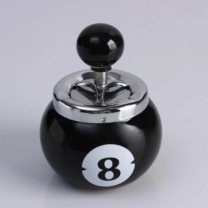 Пепельница бездымная "Бильярдный шар", черный, 11х14 см от компании Интернет-гипермаркет «MOLL» - фото 1