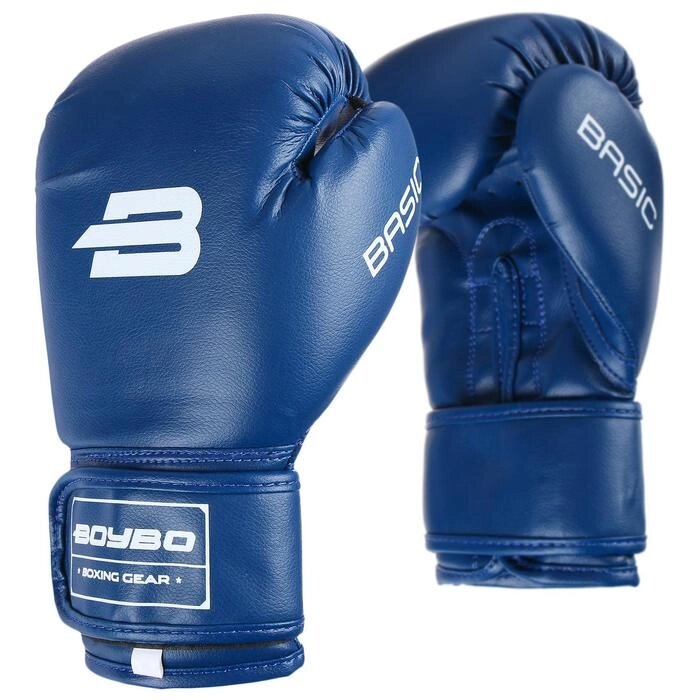 Перчатки боксёрские BoyBo Basic к/з, 14 OZ, цвет синий от компании Интернет-гипермаркет «MOLL» - фото 1