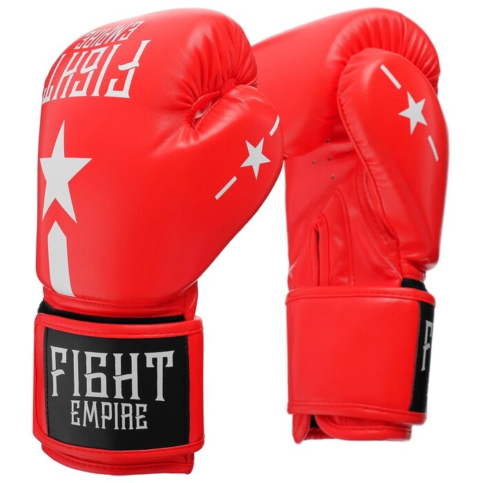 Перчатки боксёрские FIGHT EMPIRE, 10 унций, цвет красный от компании Интернет-гипермаркет «MOLL» - фото 1