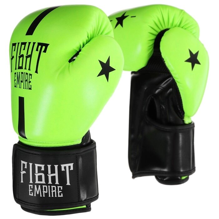 Перчатки боксёрские FIGHT EMPIRE, 14 унций, цвет салатовый от компании Интернет-гипермаркет «MOLL» - фото 1