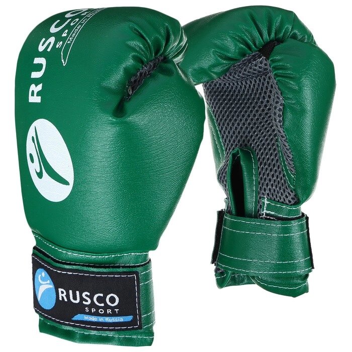 Перчатки боксерские RUSCO SPORT детские кож. зам. 4 Oz зеленые от компании Интернет-гипермаркет «MOLL» - фото 1