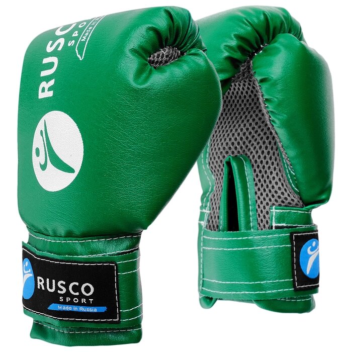 Перчатки боксерские RUSCO SPORT детские кож. зам. 6 Oz зеленые от компании Интернет-гипермаркет «MOLL» - фото 1