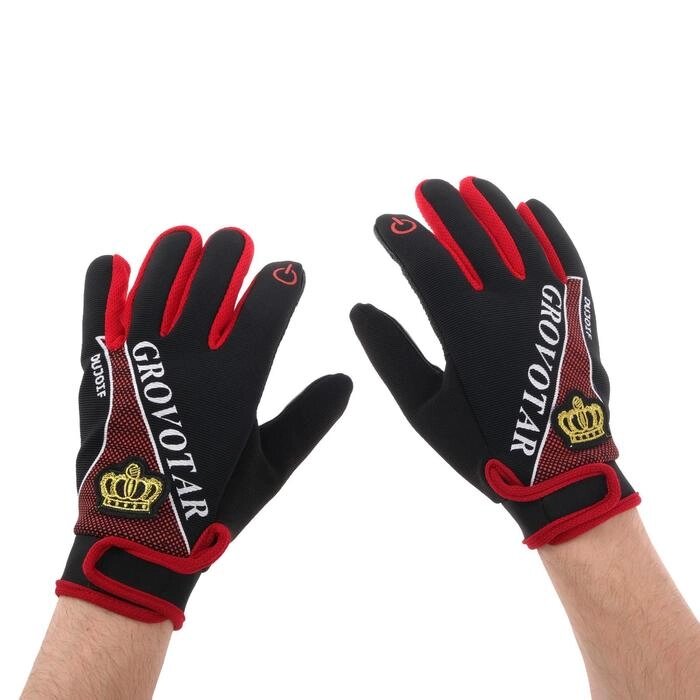 Перчатки для езды на мототехнике, межсезонные, одноразмерные, черно-красный от компании Интернет-гипермаркет «MOLL» - фото 1