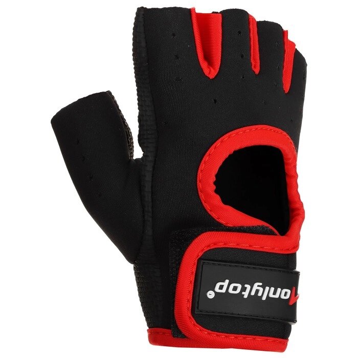Перчатки для фитнеса ONLITOP, размер S, неопрен, цвет чёрный/красный от компании Интернет-гипермаркет «MOLL» - фото 1