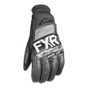 Перчатки FXR Leather Pro-Tec, чёрный, серый, S