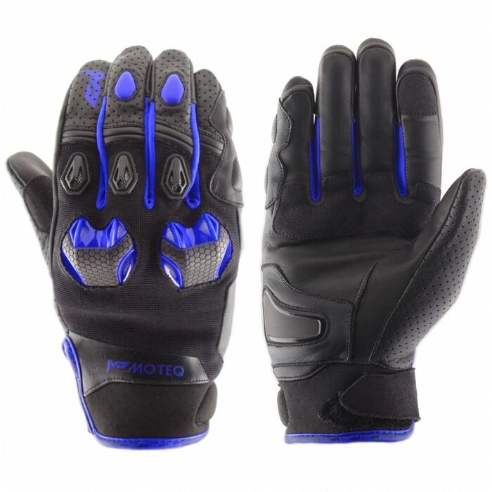 Перчатки кожаные Stinger чёрный, синий, XL от компании Интернет-гипермаркет «MOLL» - фото 1