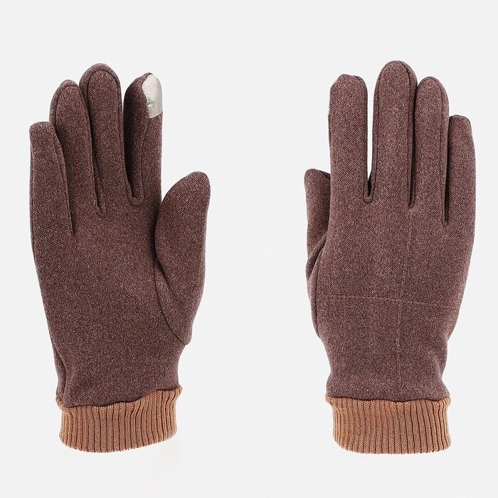 Перчатки мужские, безразмерные, без утеплителя, цвет бежевый от компании Интернет-гипермаркет «MOLL» - фото 1