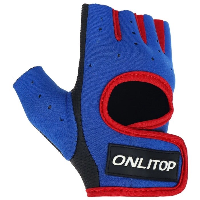 Перчатки спортивные, размер М, цвет синий/красный от компании Интернет-гипермаркет «MOLL» - фото 1