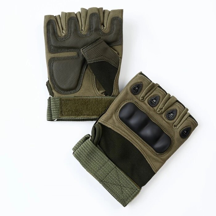 Перчатки тактические" Краги", хаки, размер  L от компании Интернет-гипермаркет «MOLL» - фото 1