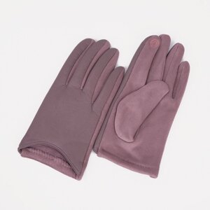Перчатки жен 20 см, иск кожа+иск замша, без утепл, укороченные, безразмер, классич, розовый