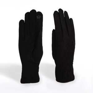 Перчатки жен 24*0,3*8,5 см, замша+вязка, с утепл, безразм, черный
