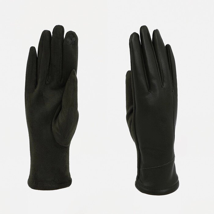 Перчатки женские, безразмерные, без утеплителя, цвет хаки от компании Интернет-гипермаркет «MOLL» - фото 1