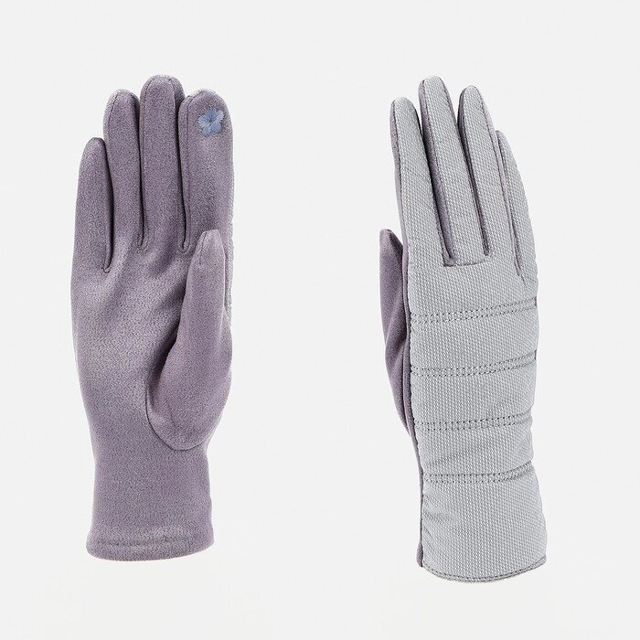Перчатки женские, безразмерные, с утеплителем, цвет фиолетовый/серебряный от компании Интернет-гипермаркет «MOLL» - фото 1