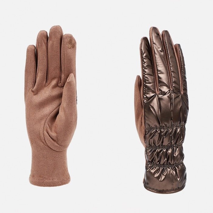 Перчатки женские, безразмерные, с утеплителем, цвет коричневый от компании Интернет-гипермаркет «MOLL» - фото 1