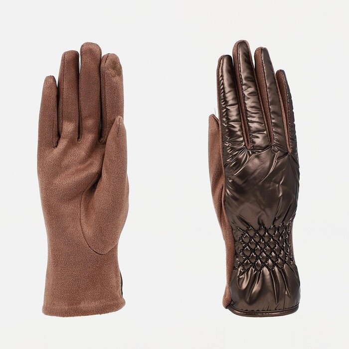 Перчатки женские, безразмерные, с утеплителем, цвет коричневый от компании Интернет-гипермаркет «MOLL» - фото 1