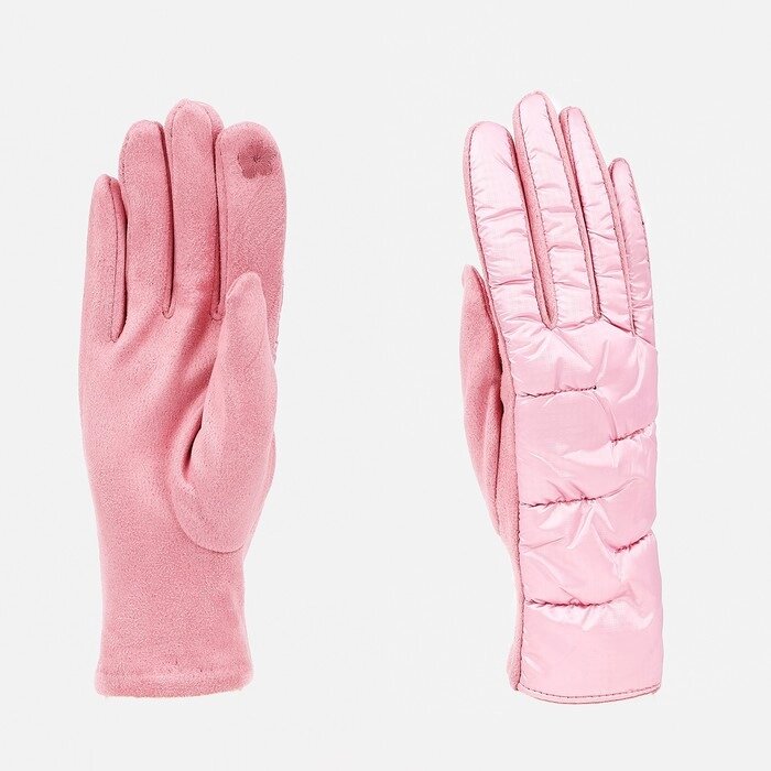 Перчатки женские, безразмерные, с утеплителем, цвет розовый от компании Интернет-гипермаркет «MOLL» - фото 1