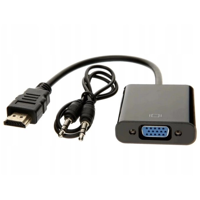 Переходник DGMedia AT1014, HDMI - VGA с аудио выходом, черный от компании Интернет-гипермаркет «MOLL» - фото 1