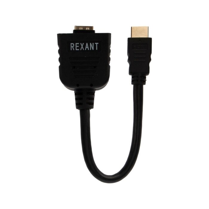 Переходник REXANT  HDMI (m) - 2xHDMI (f), черный от компании Интернет-гипермаркет «MOLL» - фото 1