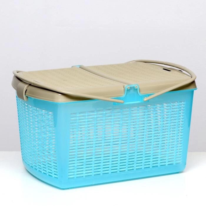 Переноска-корзина для кошек и собак, 47х36х27,5 см, бирюзовый от компании Интернет-гипермаркет «MOLL» - фото 1